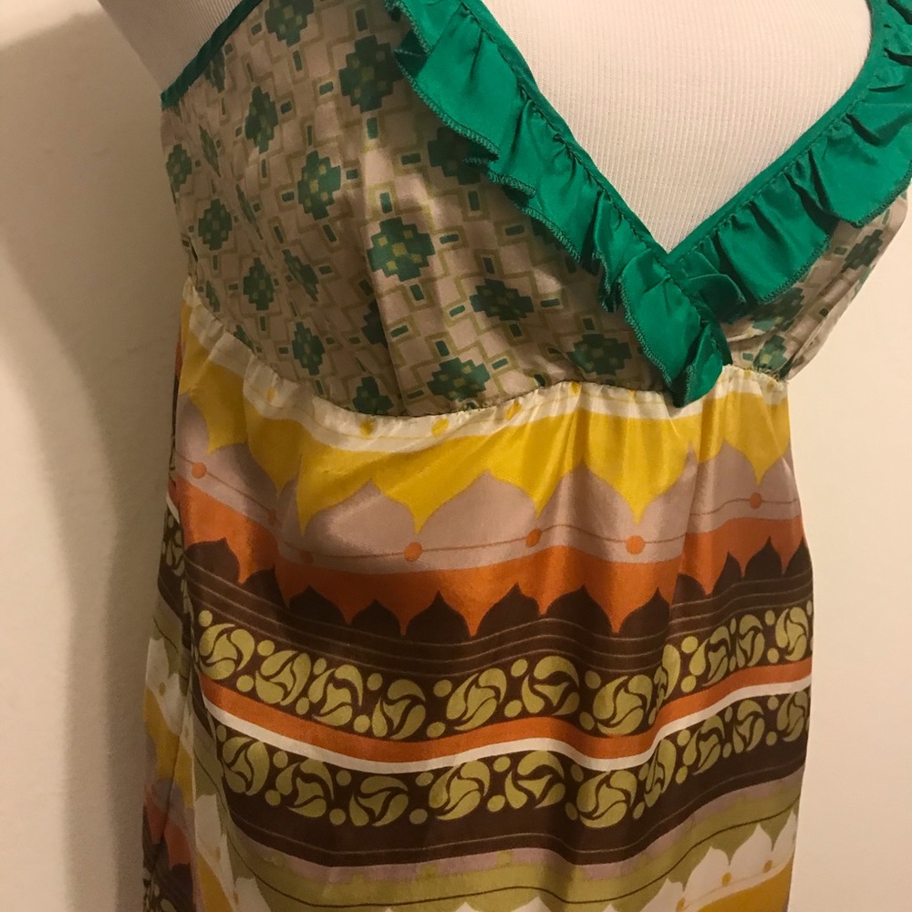 Colorful Ruffle Silk Top - Picture 3 of 8